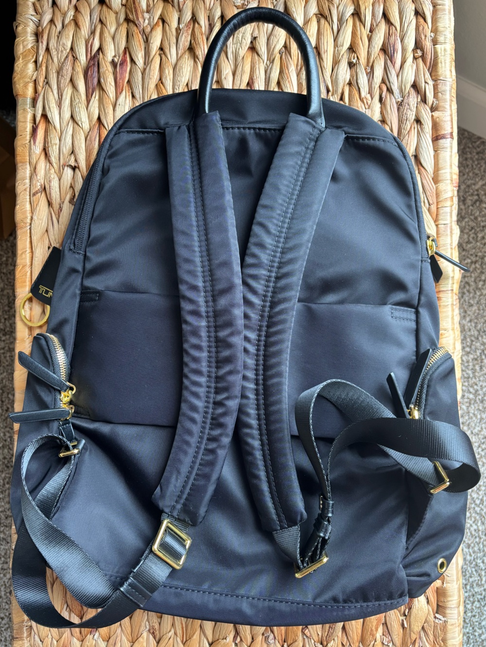 TUMI Voyageur Carson Laptop Backpack, Black With Gold Hardware - Picture 11 of 16